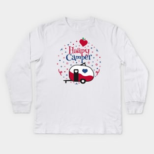 happy camper camping lover Kids Long Sleeve T-Shirt